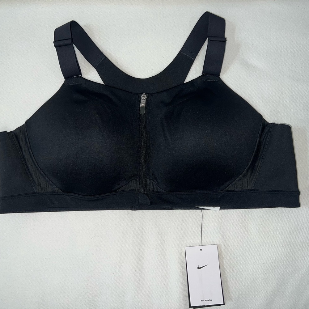 Nike Premium Black Zip-Front Sports Bra 3X A-B